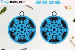 2 D Snowflake Earring SVG, Christmas earring svg Product Image 2
