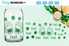 Drink Drank Drunk St Patricks for 16 oz Beer Can Glass | SVG Product Image 1