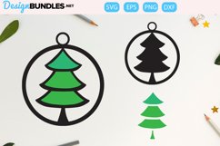2 D Christmas tree Earring SVG, Christmas earring svg Product Image 2
