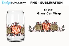 Pumpkin Animal Print Sublimation for 16 Glass Can Wrap Product Image 1