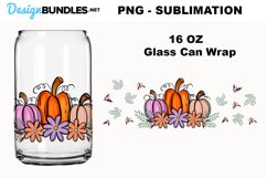 Fall Pumpkin Sublimation for 16 Glass Can Wrap Product Image 1