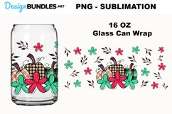 Pumpkin Plaid Sublimation for 16 Glass Can Wrap Product Image 1