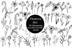 Flowers SVG. 40 elements. Product Image 1