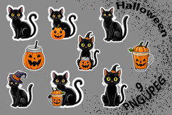 Black Cat Halloween, Sticker, Halloween Printable, PNG, JPEG Product Image 2