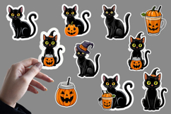 Black Cat Halloween, Sticker, Halloween Printable, PNG, JPEG Product Image 1