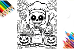 Halloween, coloring pages, Skeleton, color page, printable. Product Image 2