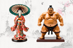 Japan, tempura, sushi, rolls, sauce, fan, teapot, carp,PNG Product Image 3