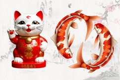 Japan, tempura, sushi, rolls, sauce, fan, teapot, carp,PNG Product Image 2