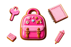 School,cookies,pencil case,backpack,pencil,eraser, PNG\JPEG Product Image 3