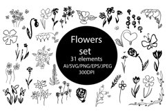 Bundle, flower, SVG, 170 elements leaves &amp; flower Product Image 4