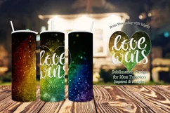 Dark Rainbow Bokeh - Love Wins 20oz Tumbler Sublimation Product Image 1