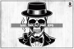 Gothic Skull with Hat SVG, Halloween DXF PNG Product Image 1