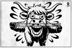 Highland Cow SVG, Crazy Farm Jumping Animal Cut file Product Image 1