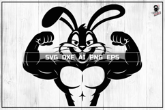 Sport Bunny SVG, Gym Bro Animal Cut file Product Image 1