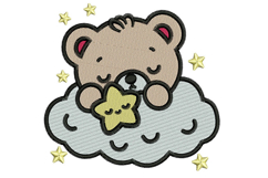 Cute Baby Bear and Star embroidery designs Product Image 1