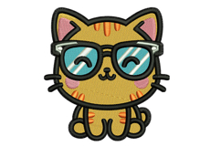 Cat with Big Glasses embroidery designs Product Image 1