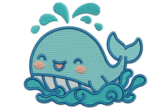 Smiling Whale Embroidery Designs Product Image 1