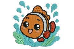 Happy Nemo Fish Embroidery Designs Product Image 1
