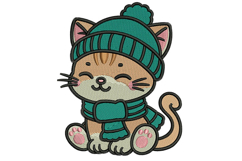 Winter Cat Embroidery Designs Product Image 1
