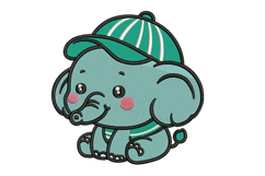 Elephant with Cap Embroidery Designs Product Image 1