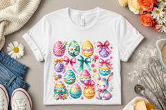 Cute Easter Eggs and Bunny Pastel Floral Spring Holiday Product Image 6