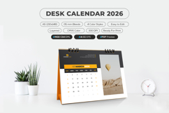 Editable 2026 desk calendar PDF template