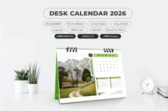 Minimalist 2026 desk planner on wooden table