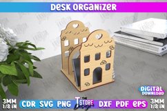 Desk Organizer | House Shape | Supplies Organizer | CNC File Product Image 1