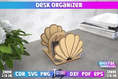 Desk Organizer | Seashell Shape | Supplies Organizer | CNC Product Image 1