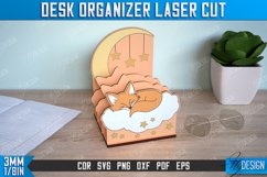 Desk Organizer | Fox | Supplies Organizer | Notebook Holder Product Image 1
