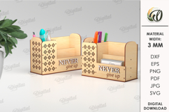 Wooden Desk Organizers Bundle Laser Cut. Pencil holders SVG Product Image 2