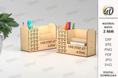 Wooden Desk Organizer Laser Cut. Pencil holder SVG Product Image 1