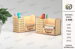 Wooden Desk Organizers Bundle Laser Cut. Pencil holders SVG Product Image 5