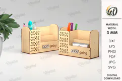 Wooden Desk Organizer Laser Cut. Pencil holder SVG Product Image 1