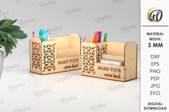 Wooden Desk Organizers Bundle Laser Cut. Pencil holders SVG Product Image 9