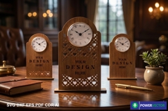 Desk Clock SVG | Wooden Clock Laser Cut Template Product Image 1