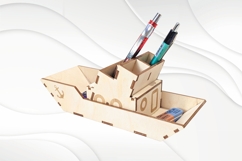 Desk Organizer Steamship, stand holder, greeting decor Product Image 1