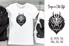 Dragon,  celtic,  style,  svg,  folk design, silhouette, laser cut, paper cut,  sublimation,  t-shirt design, mug design, tumbler design, pillow design,  can  glass,  stamp,  stencil,  halloween, craft, jpg, svg, pdf, ai, vector, png, tattoo, logo design,