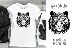 Tiger,  celtic,  style,  svg,  folk design, silhouette, laser cut, paper cut,  sublimation,  t-shirt design, mug design, tumbler design, pillow design,  can  glass,  stamp,  stencil,  pet, craft, jpg, svg, pdf, ai, vector, png,