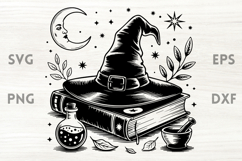 Witch Essentials Hat Potion Moon SVG Product Image 1