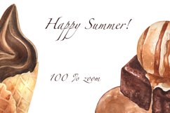 Summer Desserts, Chocolate Duo. Watercolor illustrations PNG Product Image 3