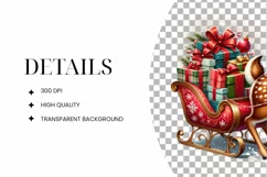 Adorable Santa Sleigh Fawn Clipart PNG Product Image 2