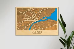 Detroit City Street Map 3d Laser cut SVG, wall decor, 8x12 Product Image 4