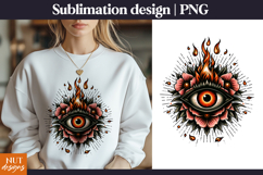 Flaming Eye Sublimation PNG Evil eye Halloween sublimation Product Image 1