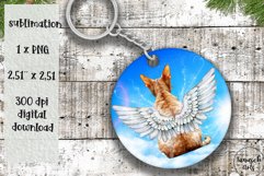Memorial Devon Rex cat angel wings Keychain Sublimation Product Image 1