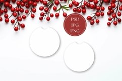 Christmas Car Coasters Mock Up, Winter Coasters Mockup PNG Product Image 1