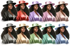 Afro girl clipart, Black woman clipart Product Image 2
