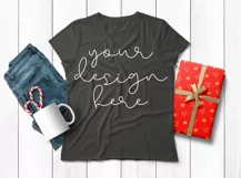 Christmas Theme Ladies/Women Wrinkled T Shirt Mock ups - 6 Product Image 2