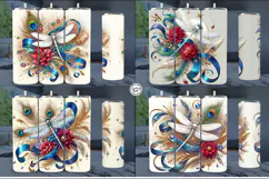 4 Dragonfly Tumbler Sublimation, 20 oz Tumbler Wrap Product Image 2