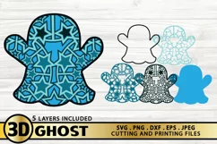 3D GHOST SVG PNG EPS DXF JPG Cutting and Printing Files Product Image 3